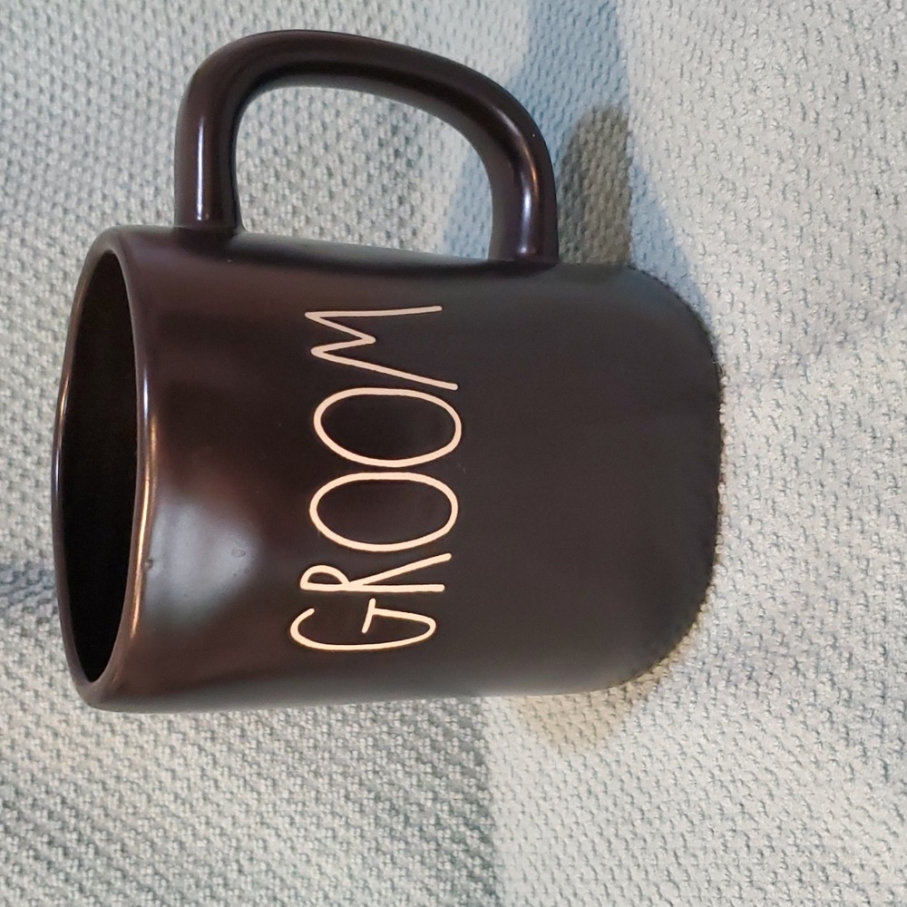 Rae Dunn black mug says Groom
